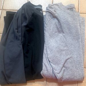 2 long sleeve boys size large dri fit shirts